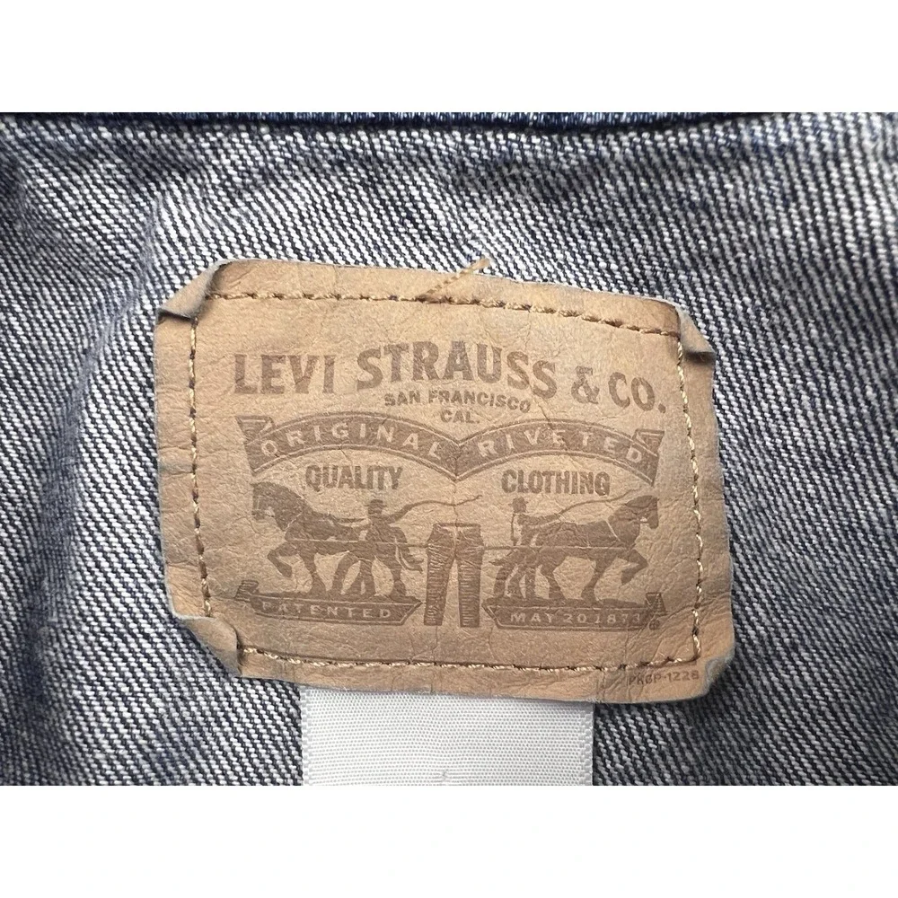Levi's Jean Jacket Boys Med 10/12 Trucker Red Tab Youth Blue Denim‎ 100% Cotton